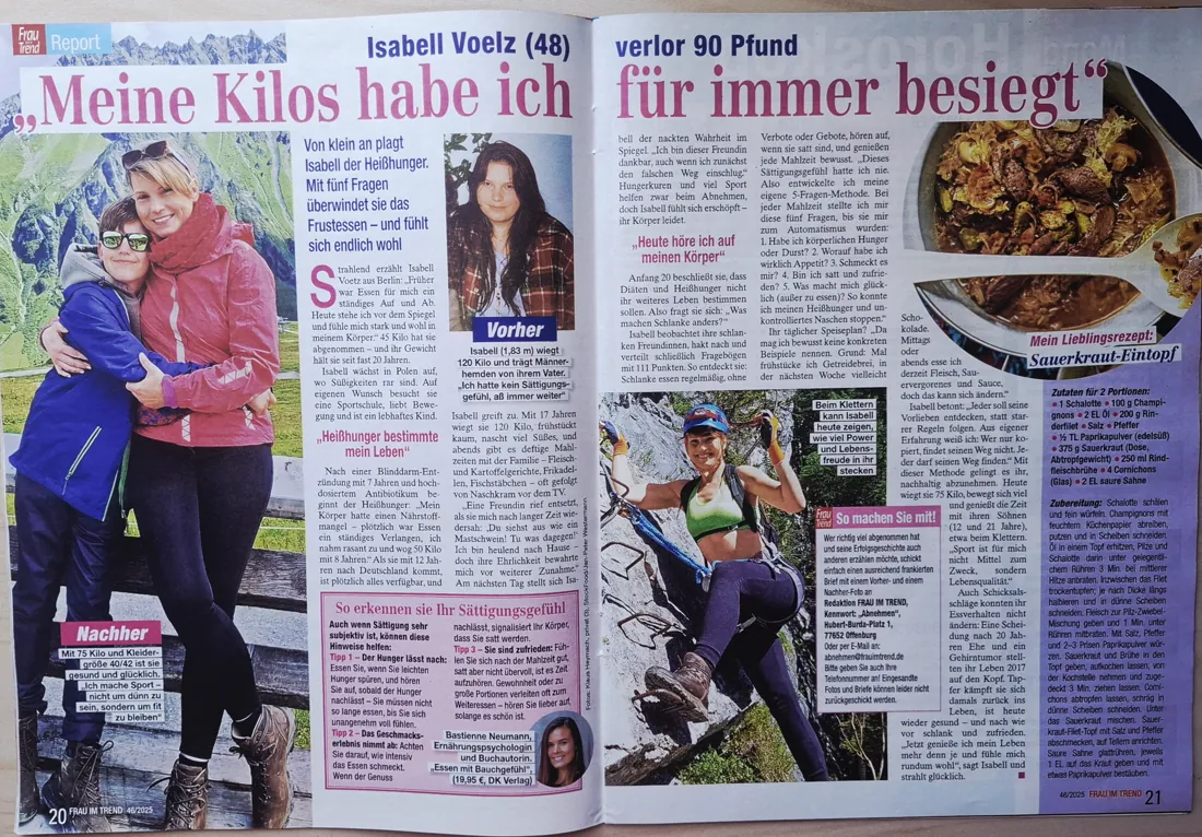 Doppelseite aus Frau im Trend über Isabell Voetz