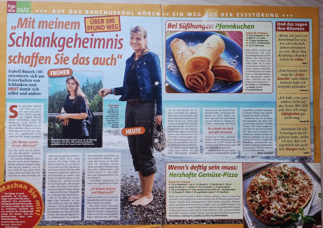 Doppelseite aus Frau von Heute über Isabells damaligen Ansatz